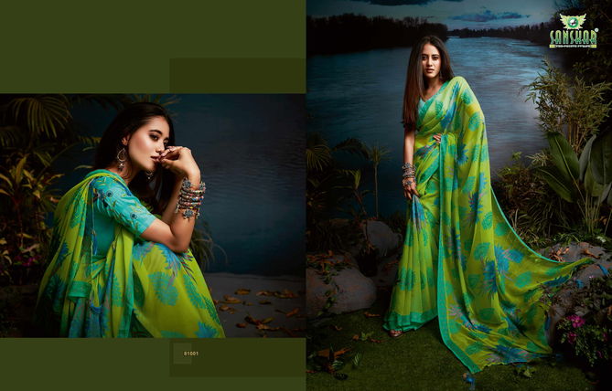 Sanskar Amber New Exclusive Wear Designer Brasso Saree Collection
